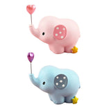 Maxbell Cute Resin Small Elephant Figurines Indoor Desktop Decoration Blue