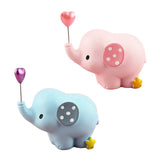 Maxbell Cute Resin Small Elephant Figurines Indoor Desktop Decoration Blue