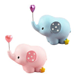 Maxbell Cute Resin Small Elephant Figurines Indoor Desktop Decoration Blue