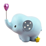 Maxbell Cute Resin Small Elephant Figurines Indoor Desktop Decoration Blue