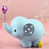 Maxbell Cute Resin Small Elephant Figurines Indoor Desktop Decoration Blue