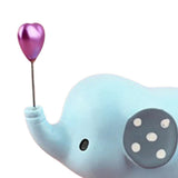 Maxbell Cute Resin Small Elephant Figurines Indoor Desktop Decoration Blue