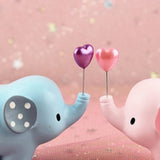Maxbell Cute Resin Small Elephant Figurines Indoor Desktop Decoration Blue