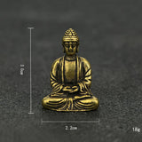 Maxbell 2pCS Brass Mini Antique Sakyamuni Buddha Statue Ornaments Meditation Seated