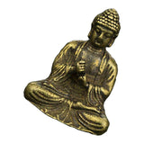 Maxbell 2pCS Brass Mini Antique Sakyamuni Buddha Statue Ornaments Meditation Seated