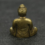 Maxbell 2pCS Brass Mini Antique Sakyamuni Buddha Statue Ornaments Meditation Seated