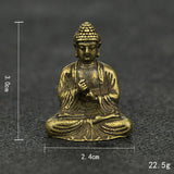 Maxbell 2pCS Brass Mini Antique Sakyamuni Buddha Statue Ornaments Meditation Seated