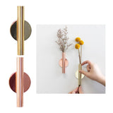 Maxbell Wall-Mounted Flower Tube for Flower Display Wall Metal Vase Holder Rose Gold