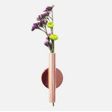 Maxbell Wall-Mounted Flower Tube for Flower Display Wall Metal Vase Holder Rose Gold