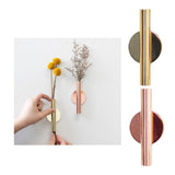 Maxbell Wall-Mounted Flower Tube for Flower Display Wall Metal Vase Holder Rose Gold