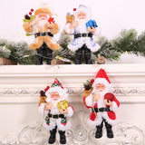 Maxbell Resin Santa Claus Pendants for Christmas Tree Hanging Ornament Red
