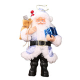 Maxbell Resin Santa Claus Pendants for Christmas Tree Hanging Ornament Blue