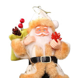 Maxbell Resin Santa Claus Pendants for Christmas Tree Hanging Ornament Beige