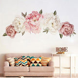 Maxbell Peony Flowers Wall Sticker Waterproof PVC
