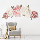 Maxbell Peony Flowers Wall Sticker Waterproof PVC