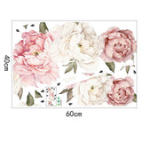 Maxbell Peony Flowers Wall Sticker Waterproof PVC