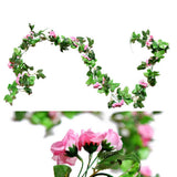 Maxbell Simulation Flower Vine Silk Flower Garland Wedding Decoration Pink