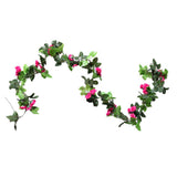 Maxbell Simulation Flower Vine Silk Flower Garland Wedding Decoration Rose Red