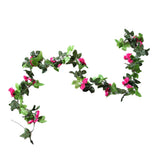 Maxbell Simulation Flower Vine Silk Flower Garland Wedding Decoration Rose Red