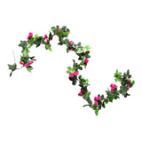 Maxbell Simulation Flower Vine Silk Flower Garland Wedding Decoration Rose Red