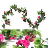 Maxbell Simulation Flower Vine Silk Flower Garland Wedding Decoration Rose Red