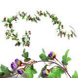 Maxbell Simulation Flower Vine Silk Flower Garland Wedding Decoration Purple