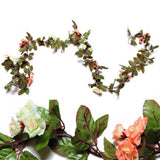 Maxbell Simulation Flower Vine Silk Flower Garland Wedding Decor Champagne White