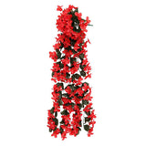 Maxbell Artificial Silk Rose Flower Ivy Vine Hanging Garland Party Home Decor Red