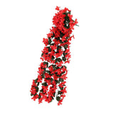 Maxbell Artificial Silk Rose Flower Ivy Vine Hanging Garland Party Home Decor Red