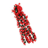Maxbell Artificial Silk Rose Flower Ivy Vine Hanging Garland Party Home Decor Red