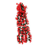 Maxbell Artificial Silk Rose Flower Ivy Vine Hanging Garland Party Home Decor Red