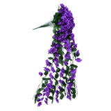 Maxbell Artificial Silk Rose Flower Ivy Vine Hanging Garland Party Home Decor Blue