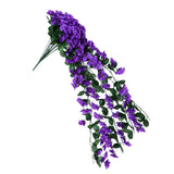 Maxbell Artificial Silk Rose Flower Ivy Vine Hanging Garland Party Home Decor Blue