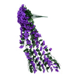 Maxbell Artificial Silk Rose Flower Ivy Vine Hanging Garland Party Home Decor Blue