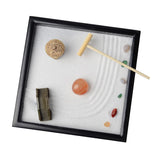 Maxbell 2pcs Wood Zen Sand Box Mini Desktop Sandbox Garden Office Decor Ornaments