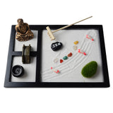 Maxbell 2pcs Wood Zen Sand Box Mini Desktop Sandbox Garden Office Decor Ornaments