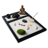 Maxbell 2pcs Wood Zen Sand Box Mini Desktop Sandbox Garden Office Decor Ornaments
