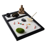 Maxbell 2pcs Wood Zen Sand Box Mini Desktop Sandbox Garden Office Decor Ornaments