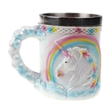 Maxbell Halloween Pattern Coffee Tea Water Cup Stainless Steel + Resin  Pink