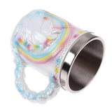 Maxbell Halloween Pattern Coffee Tea Water Cup Stainless Steel + Resin  Pink