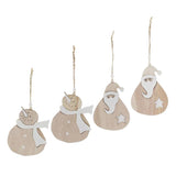 Maxbell 4pcs Wooden Christmas Tree Ornaments Decoration Santa Claus and Snowman