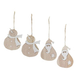 Maxbell 4pcs Wooden Christmas Tree Ornaments Decoration Santa Claus and Snowman