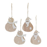 Maxbell 4pcs Wooden Christmas Tree Ornaments Decoration Santa Claus and Snowman