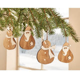 Maxbell 4pcs Wooden Christmas Tree Ornaments Decoration Santa Claus and Snowman