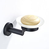 Brass Bathroom Wall Mounted Soap Dish Holder with Glass Dish Cup