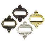 File Drawer Cabinet Card Tag Label Holder Metal Frame Golden
