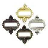 File Drawer Cabinet Card Tag Label Holder Metal Frame Golden