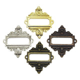 File Drawer Cabinet Card Tag Label Holder Metal Frame Golden