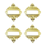 File Drawer Cabinet Card Tag Label Holder Metal Frame Golden
