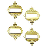 File Drawer Cabinet Card Tag Label Holder Metal Frame Golden